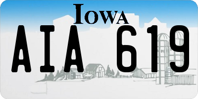 IA license plate AIA619