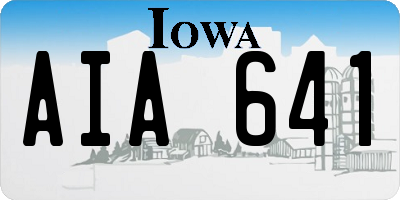 IA license plate AIA641