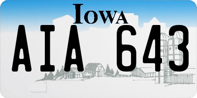 IA license plate AIA643