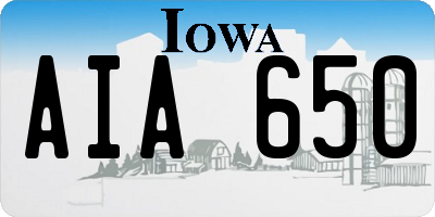 IA license plate AIA650