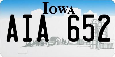 IA license plate AIA652