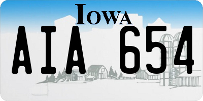 IA license plate AIA654