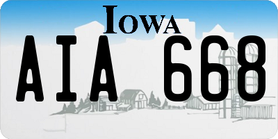 IA license plate AIA668