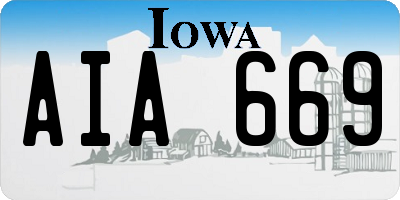 IA license plate AIA669