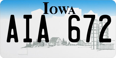 IA license plate AIA672