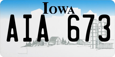 IA license plate AIA673