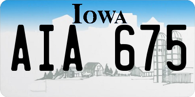 IA license plate AIA675
