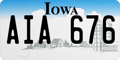 IA license plate AIA676