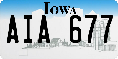 IA license plate AIA677