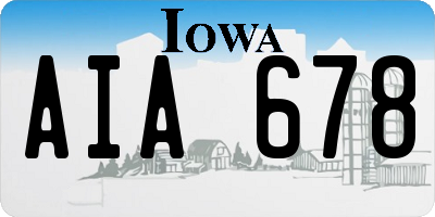 IA license plate AIA678