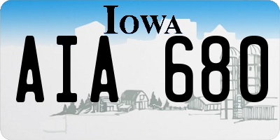 IA license plate AIA680