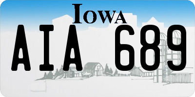 IA license plate AIA689