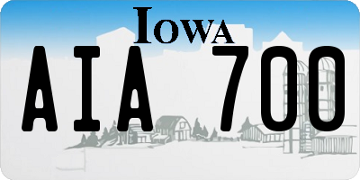 IA license plate AIA700