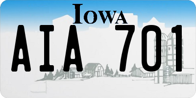 IA license plate AIA701