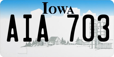 IA license plate AIA703
