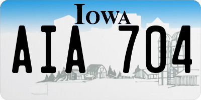 IA license plate AIA704
