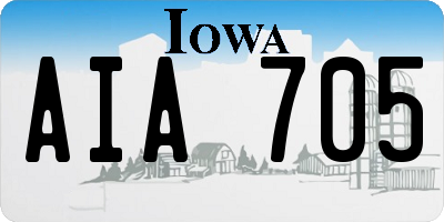 IA license plate AIA705
