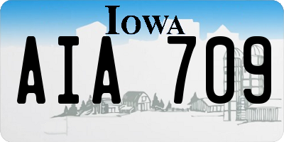 IA license plate AIA709