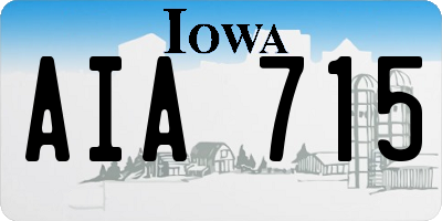 IA license plate AIA715