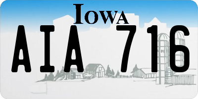 IA license plate AIA716