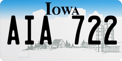 IA license plate AIA722