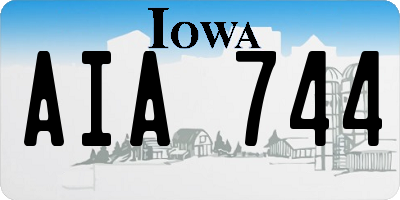 IA license plate AIA744