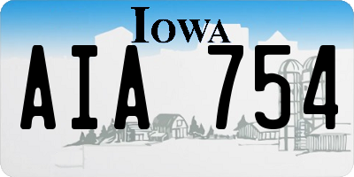 IA license plate AIA754