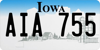 IA license plate AIA755