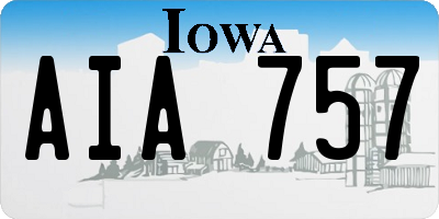 IA license plate AIA757