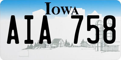 IA license plate AIA758