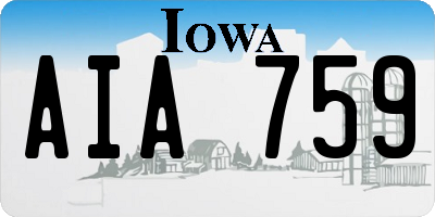IA license plate AIA759