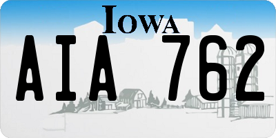 IA license plate AIA762