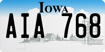 IA license plate AIA768