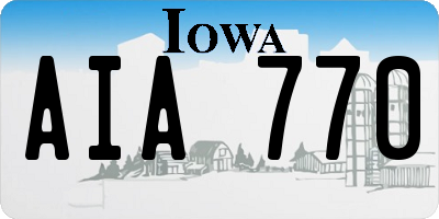 IA license plate AIA770
