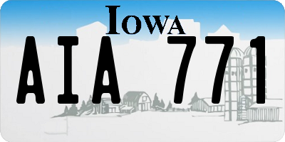 IA license plate AIA771
