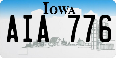 IA license plate AIA776