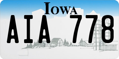 IA license plate AIA778