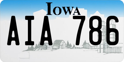 IA license plate AIA786