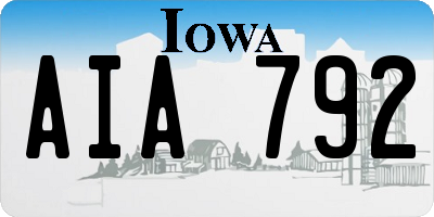 IA license plate AIA792