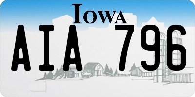 IA license plate AIA796