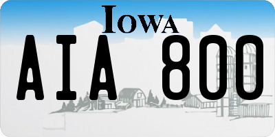 IA license plate AIA800