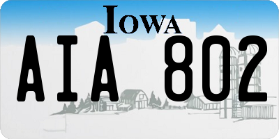 IA license plate AIA802