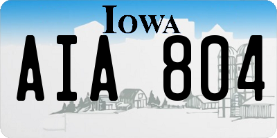 IA license plate AIA804