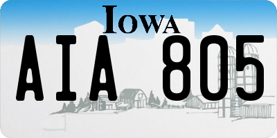 IA license plate AIA805