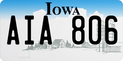 IA license plate AIA806