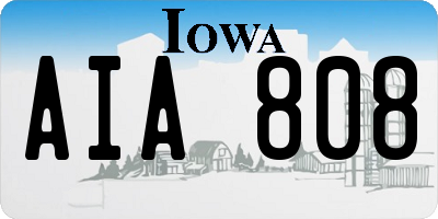IA license plate AIA808