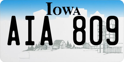 IA license plate AIA809