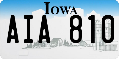 IA license plate AIA810