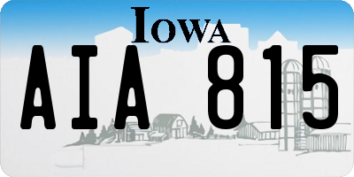 IA license plate AIA815