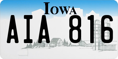 IA license plate AIA816
